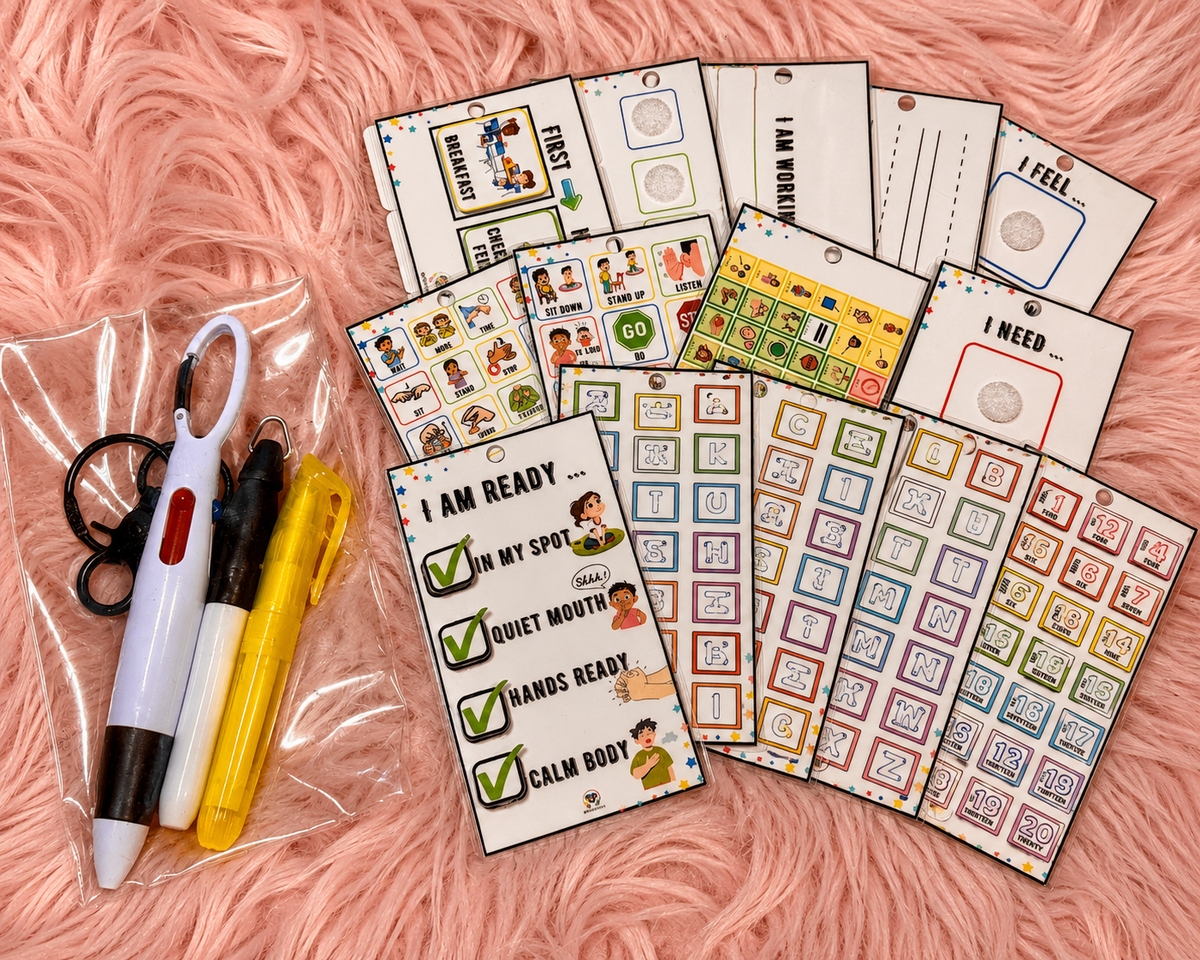 13-Piece Special Education Visual Support Lanyard Card Set