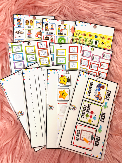 10-Piece Special Education Visual Support Lanyard Board Set