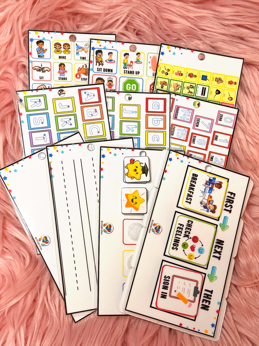 10-Piece Special Education Visual Support Lanyard Board Set