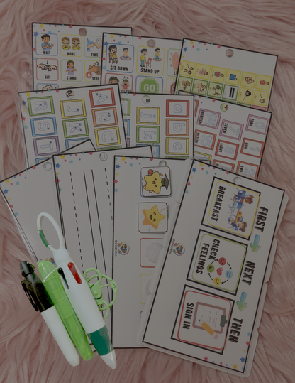 13-Piece Special Education Visual Support Lanyard Card Set