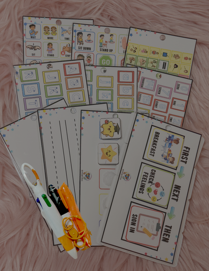 13-Piece Special Education Visual Support Lanyard Card Set