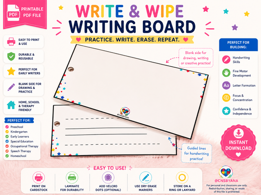 Digital product: Writing & White Learning Boards | Printable PDF