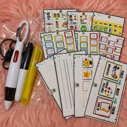 10-Piece Special Education Visual Support Lanyard Board Set