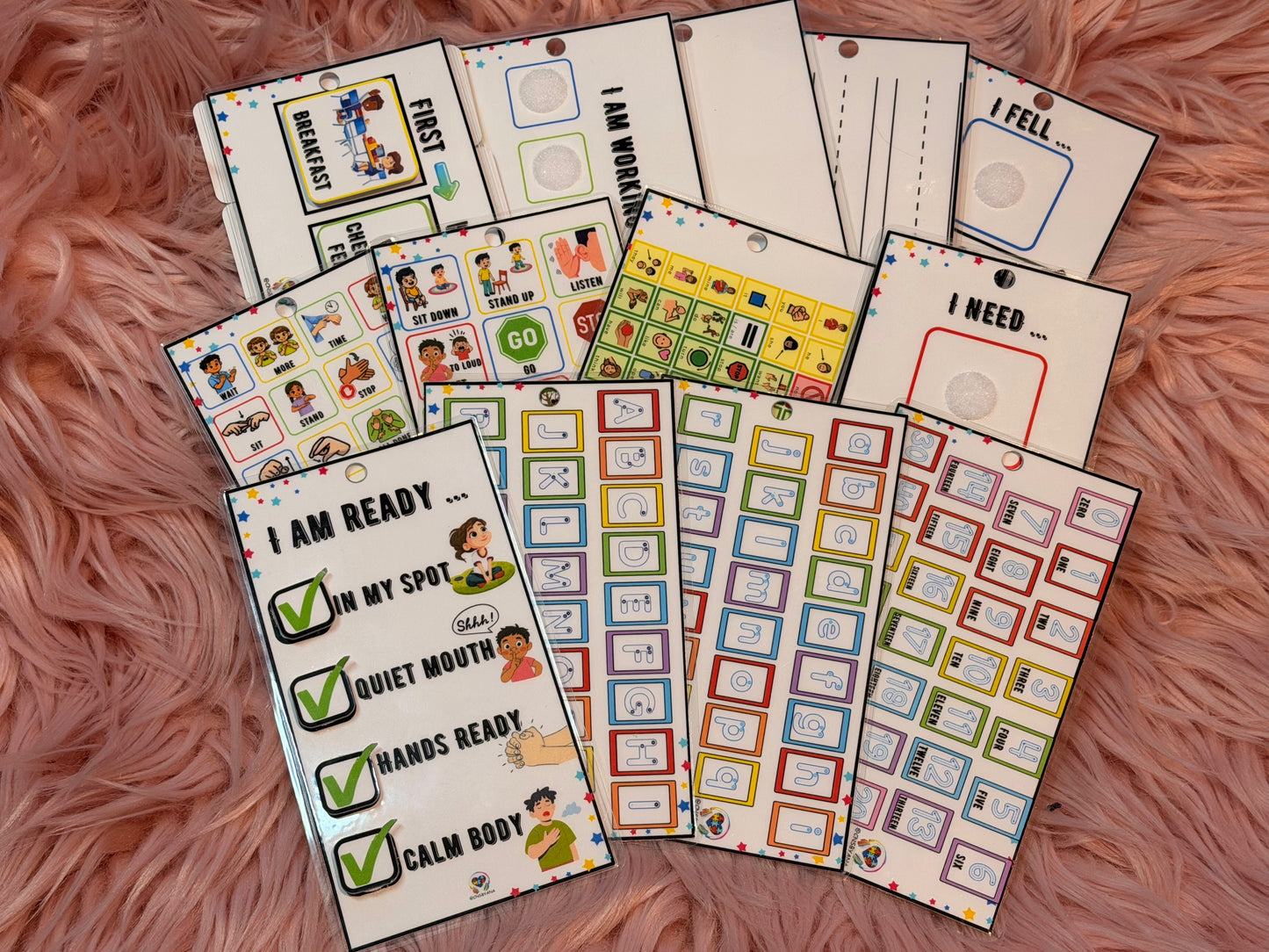 13-Piece Special Education Visual Support Lanyard Card Set