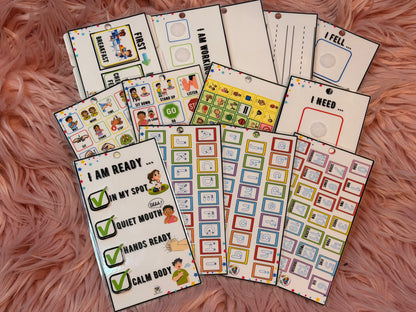 13-Piece Special Education Visual Support Lanyard Card Set